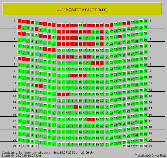 Zuschauerraum f�r 'Sommernachtstraum'